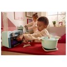 lupilu / PlayTive Premium Oven elektromos sütő (elemes, bekapcsolható) játék fa minisütő fény és hang funkcióval, színváltó élelmiszerekkel