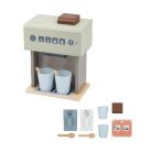 lupilu / PlayTive Premium Coffee Maker elektromos (elemes, bekapcsolható) játék fa kávéfőző fény, hang és gőz funkcióval, csészékkel, kanalakkal, érintőgombokkal