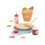 lupilu / PlayTive Toy Crepe Maker, 13 részes játék fa elektromos lapacsintasütő készlet gyerekeknek sziruppal, nugátkrémmel, 2 filc palacsintával, gyümölcsökkel, tasakkal és simítóval