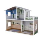 lupilu / PlayTive Mini fa babaház, 53 x 40 x 20 cm kétszintes, modern babaház fából, 26 db kiegészítővel és 1 db babával