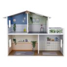 lupilu / PlayTive Mini fa babaház, 53 x 40 x 20 cm kétszintes, modern babaház fából, 26 db kiegészítővel és 1 db babával