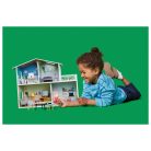 lupilu / PlayTive Mini fa babaház, 53 x 40 x 20 cm kétszintes, modern babaház fából, 26 db kiegészítővel és 1 db babával