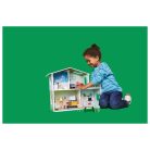 lupilu / PlayTive Mini fa babaház, 53 x 40 x 20 cm kétszintes, modern babaház fából, 26 db kiegészítővel és 1 db babával