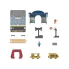 lupilu / PlayTive 10 részes interaktív vasútállomás, Banhof Set, új gernerációs kiegészítő fa vonat szettekhez, színes LED vezérlés és hangrőgzítő funkciós hangszóróval