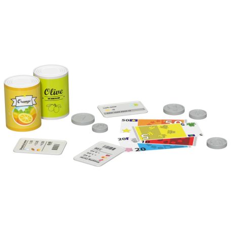 Lupilu / PlayTive PLASTIC 39 x 20 x 18 cm 46 részes, kreativitás és fantázia fejlesztő műanyag játék pénztárgép, kassza, kasszagép mikrofonnal, számológéppel, bankkártya terminállal, kézi szekkenner, LCD kijelzővel