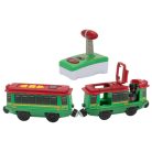 lupilu / PlayTive Green Tram távirányítós villamos, RC vonat személyszállító kocsikkal, fa vonat szettekhez (zöld)