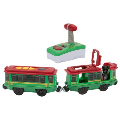 lupilu / PlayTive Green Tram távirányítós villamos, RC vonat személyszállító kocsikkal, fa vonat szettekhez (zöld)