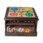 lupilu / PlayTive 10 az 1-ben klasszikus fa játék készlet, táblajáték gyűjtemény (Sakk, Triktrak , Dáma, Mancala, Tic-Tac-Toe, Csillaghalma, Kígyók és létrák, Ludó / Pachisi, Pasziánsz, Kockaroham)