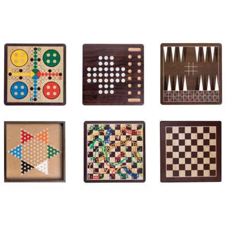 lupilu / PlayTive 10 az 1-ben klasszikus fa játék készlet, táblajáték gyűjtemény (Sakk, Triktrak , Dáma, Mancala, Tic-Tac-Toe, Csillaghalma, Kígyók és létrák, Ludó / Pachisi, Pasziánsz, Kockaroham)