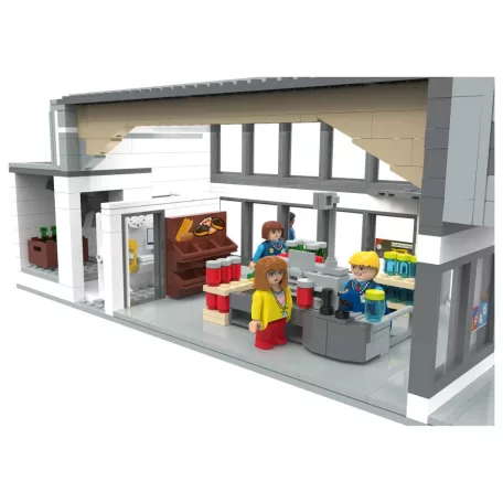 lupilu / PlayTive Clippys LIDL Store - LIDL áruház 929 részes építőkocka készlet 5 figurával, pénztárral, pékséggel, személyzeti helyiséggel és áruátvételi ponttal