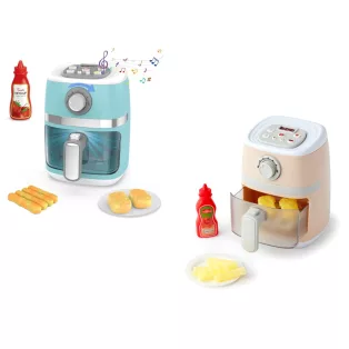   Play Home Premium Air Fryer, 23 x 20 x 18 cm elemes, bekapcsolható játék légkeveréses sütő,  Airfryer LED kijelzővel, fény és hang funkcióval, színváltó játék élelmiszerekkel