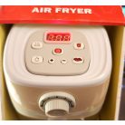 Play Home Premium Air Fryer, 23 x 20 x 18 cm elemes, bekapcsolható játék légkeveréses sütő,  Airfryer LED kijelzővel, fény és hang funkcióval, színváltó játék élelmiszerekkel